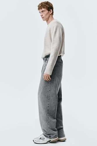KOTTY Men’s Loose Fit Wide Leg Jeans in Washed Grey Denim-KTTMENSJEANS508_36