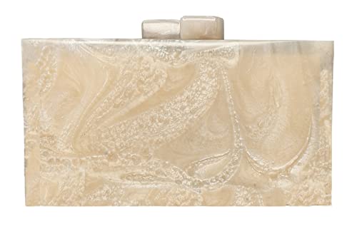 DUCHESS Women Multi Resin Marble Clutch, 19 x 11cm