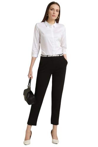 Van Heusen Women's Regular Fit Solid 3/4 Sleeve Cotton Rich Formal Shirt