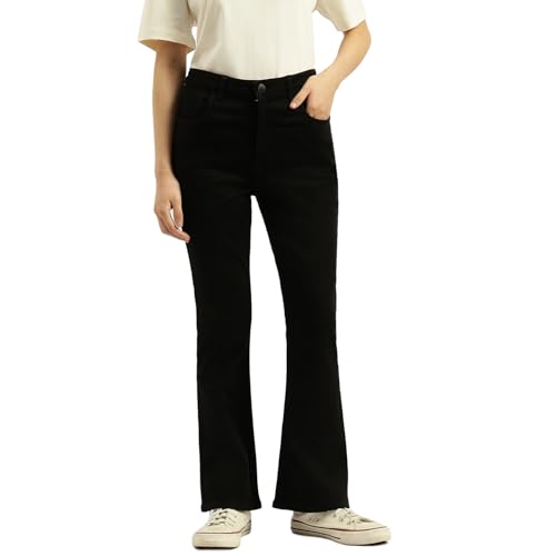 United Colors of Benetton Women's Boot-Leg Jeans (25A4RC1E805KI100_Black