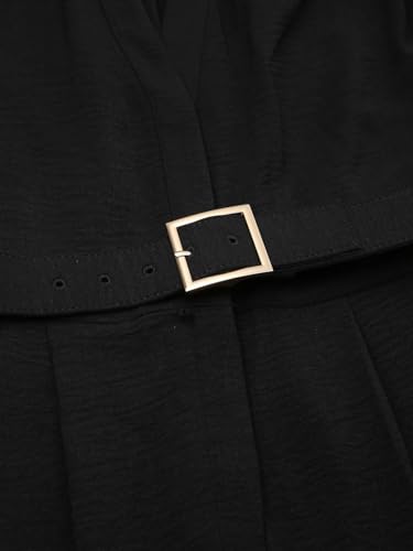 Regular Fit Solid Black Jumpsuit