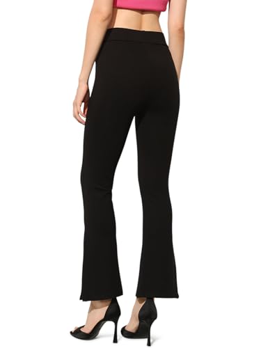 ONLY Women's Solid Skinny Fit High-Rise Black Leggings