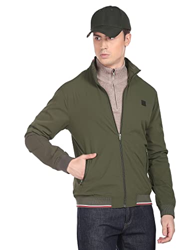 Arrow Men's Polyester Regular Jacket (ASAEJK4784_Olive_M)