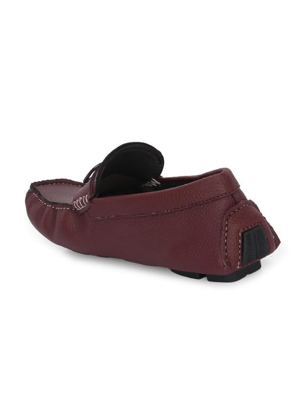 HITZ Men's Brown Leather Casual Loafers - UK 9