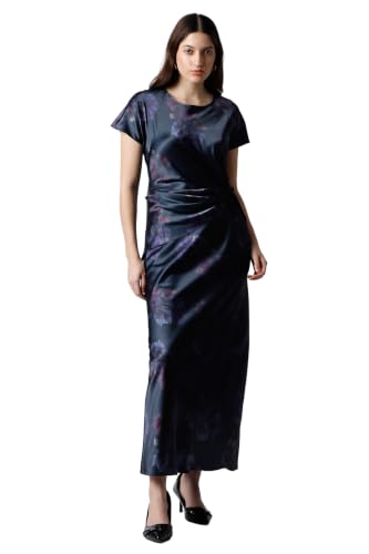 Women Navy Print Party Dress