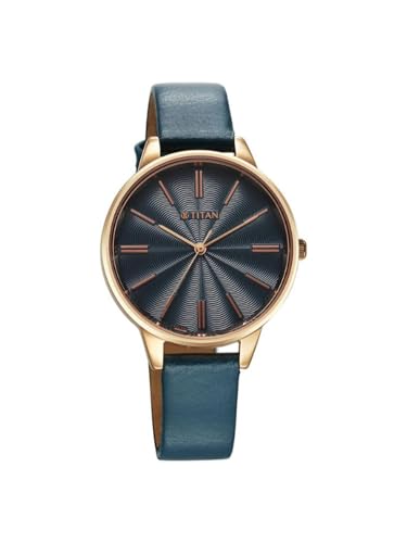 Titan Neo Ladies X Ph Ii Plain 3 Hands Blue Round Dial Blue A1Leather Strap Women's Watch - 2648WL08