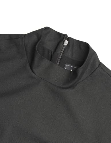 High Neck A-Line Dress with Belt