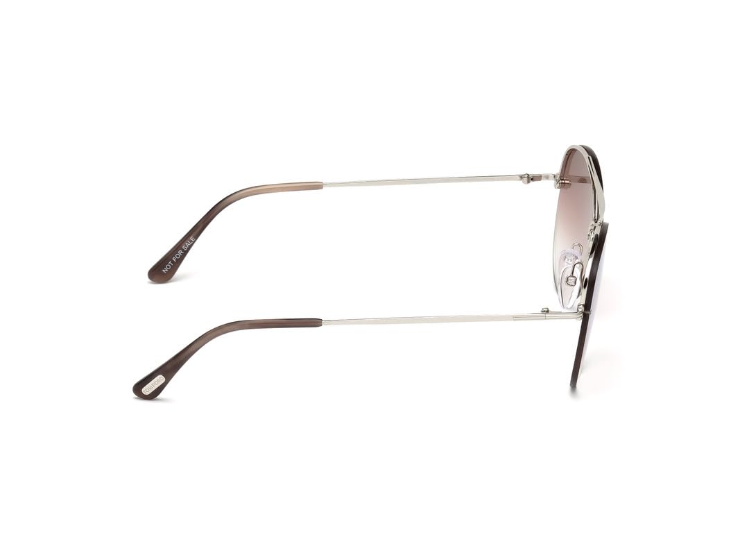 Tom Ford UV Protected Silver Aviator Half rim Sunglasses for Men - FT0566 60 18Z