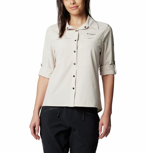 Columbia Womens Summit Valley Woven Long Sleeve Shirt, Dark Stone, M