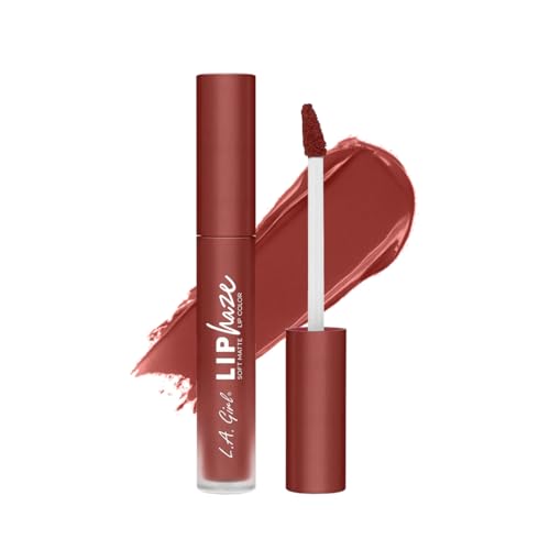L.A. Girl Lip Haze Soft Matte Liquid Lipstick(Flirty), 3ml – Lightweight, Long-Lasting & Non-Drying Formula | Velvet Finish Multipurpose Lip & Cheek Tint for Indian Skin Tones