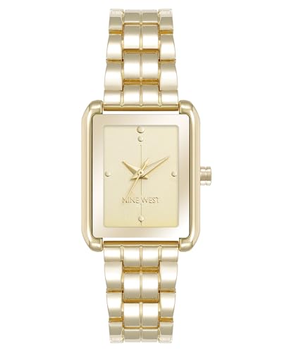Nine West Women's Bracelet Watch, Analog Display, Gold-Tone Metal Band, Limited Movement, Mineral Crystal Lens