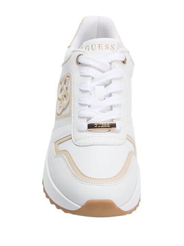 Guess Women's Koyaa Trainers, White Gold Multi 141, 7 UK
