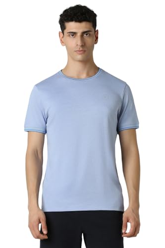 Van Heusen Men's Slim Fit T-Shirt (VFKCAATFI22919_Blue