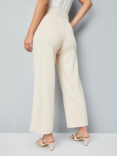 Max Women's Regular Casual Pants (SFB3604_Ecru