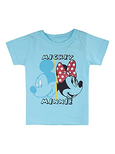 BODYCARE Kids Infantwear Girls Sky Blue Minnie & Friends Printed T-Shirts & Shorts Sets