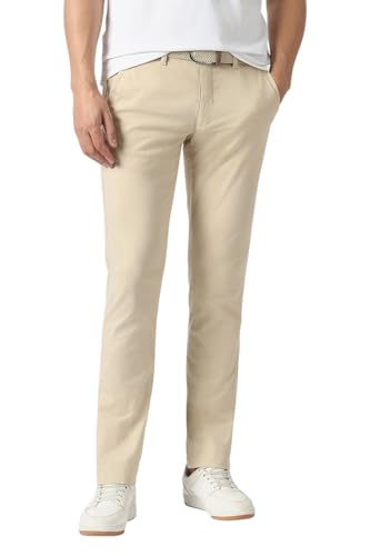 Van Heusen Men's Slim Casual Pants (VSTFUSLFM99231_Beige