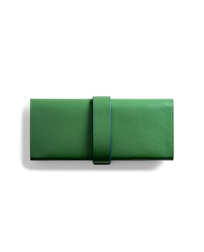 DailyObjects Row Portable Smart Watchband Organiser Case | Compatible with Apple Watchbands | Holds Upto 4 Band/Straps | Vegan Leather | Zipper Compartment with Charger Pocket - Green