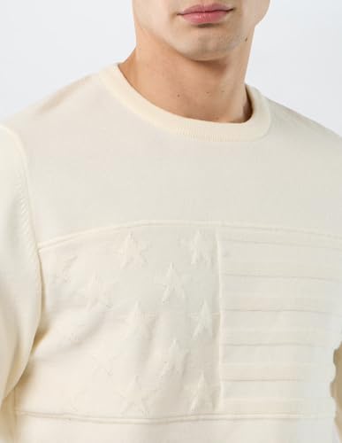 U.S.Polo Association Men's Graphic Patterned Knit Regular Fit Sweater (USSWE2436_Off White_2XL)