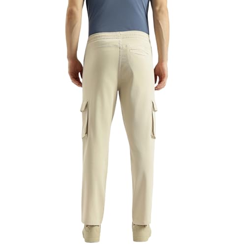 United Colors of Benetton Relaxed Fit Solid Mid Rise Cargo Pant (Size: 40) - 26P4CTWB0811I902 Cream