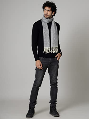 Ravaiyaa - Attitude is everything Casual Wear Scarf Indian Handmade Pure Wool Winter Muffler For Men's (Grey)