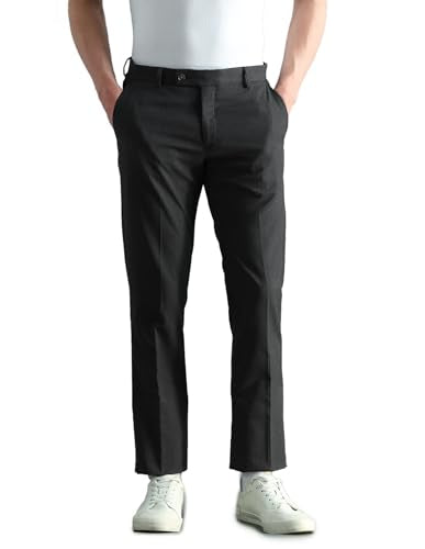 Arrow Men's Tapered Fit Heathered Trousers (ARAEOTR2181_Grey_36)