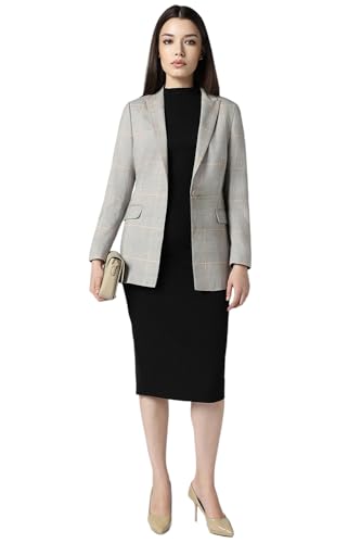 Van Heusen Women's Blazer (VWBZCRGBL98452_Grey_XL