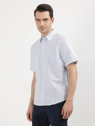 Calvin Klein Jeans Men's Striped Regular Fit Shirt (40BM134450_Skywriting