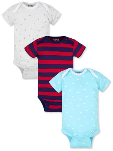 TuddyBuddy 100% Cotton Half Sleeves Romper/Bodysuit for Baby Boys (Pack of 10 Pcs HS, 3-6 Months, Multicolor)