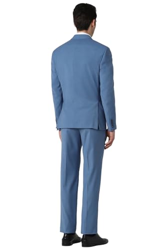 Van Heusen Men's Polyester Blend Three Piece Suit-Dress Set (VHSUWSLFV48212_Blue_46