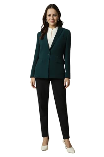Women Green Regular Fit Blazer