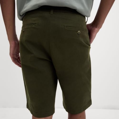 Marks & Spencer Regular Fit Stretch Solid Chino Shorts Green