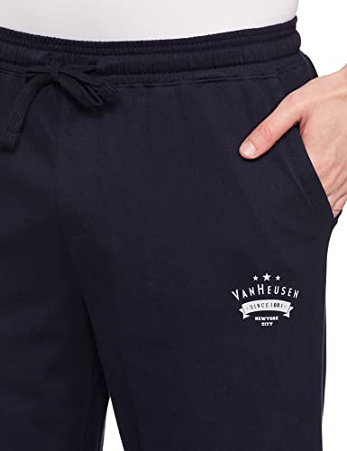 Van Heusen Men Classic Capri Shorts-100% Combed Cotton-Drawstring Waist, Functional Pockets_57002_Navy_M, Blue