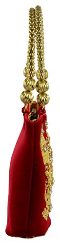 TOOBA Women's Flower Maal Daliya Hand Bag (Red, Red flower maal daliya)