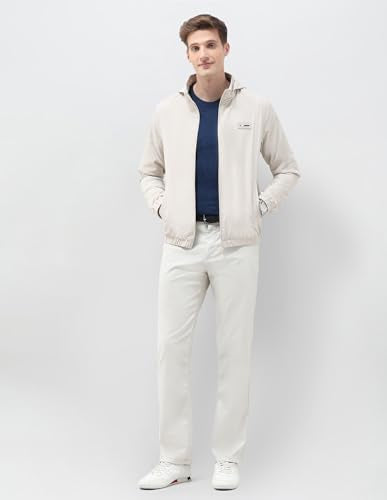 U.S. POLO ASSN. Mens Transitional Jacket With Conceled Hood Full Sleeve Jackets (USJCKS031_Ecru_L)