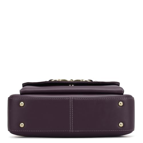 Da Milano Women's Leather Sling Bag - Purple