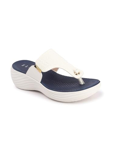 ELLE Women Fashion Sandal,White,UK-5