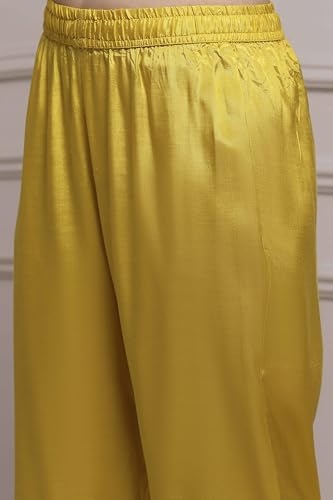 Biba Women Lime Cotton Blend Straight Yarndyed Suit Set_42