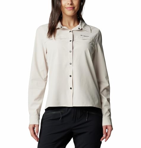 Columbia Womens Summit Valley Woven Long Sleeve Shirt, Dark Stone, M