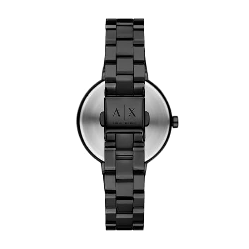 Armani Exchange Stainless Steel Analog Black Dial Women's Watch-Ax5173, Band Color:Black