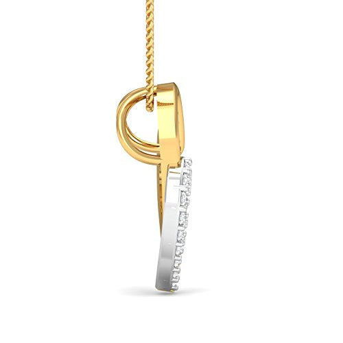 KuberBox 18KT Yellow Gold Beth Heart Pendant for Women