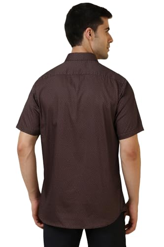 Allen Solly Men Brown Print Half Sleeves Casual Shirt
