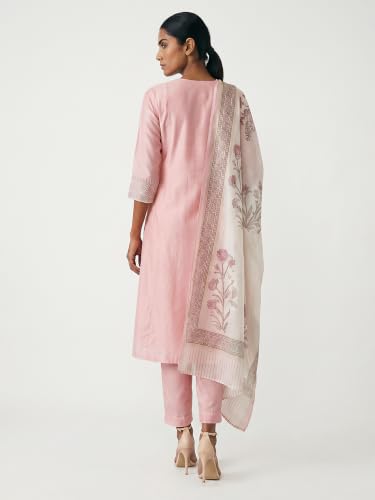 Max Women Embroidered A-line Kurta Set with Dupatta (Pink_XXL)