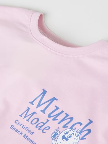 Max Girls Back Graphic Print T-Shirt (Pink_8-9 Y)