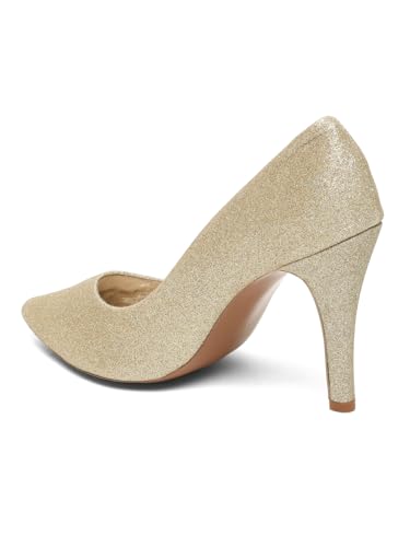 Flat n Heels Womens Gold Pumps FnH 3431-GD
