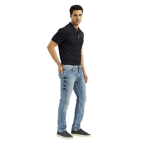 Levi's Men's 513 Blue Slim Straight Fit Mid Rise Jeans