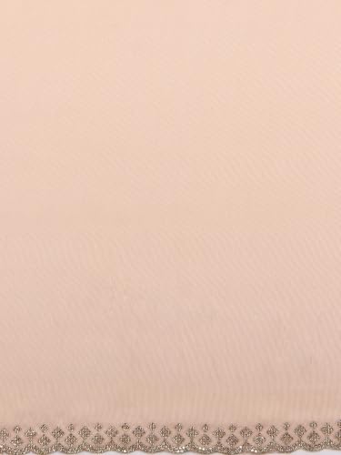 MOHEY Women's Organza Cutdana Work & Embellished Saree with Blouse Piece (Sea Green)