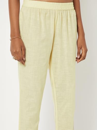 Max Women Seersucker Straight Kurta Set (Off White_XL)