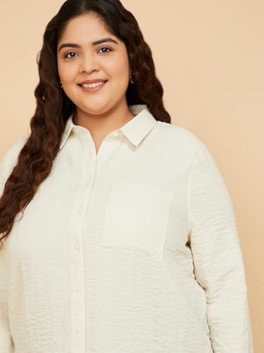 Max Women Textured Shirt (Beige_3XL)
