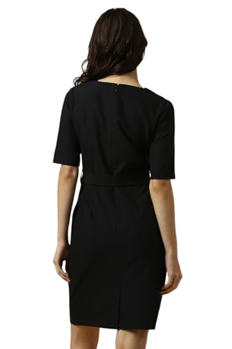 Allen Solly Women's Polyester Blend Modern Above The Knee Dress (AHDRWRGPG34164_Black