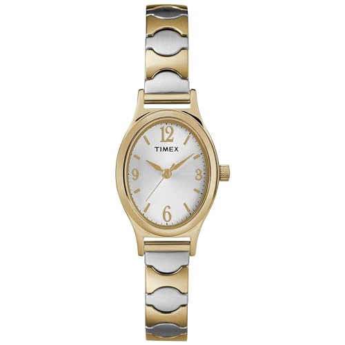 Timex Stainless Steel Women's T26301 Elevated Classics Two-Tone Expansion Band Analog Watch, Multicolor
